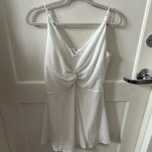 Elegant White Knot-Front Dress